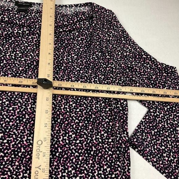 Ann Taylor Cowl Neck Blouse Printed Stretch Business Casual 3/4 Sleeve Top LARGE - Picture 9 of 11